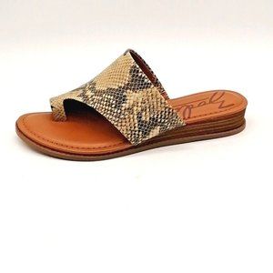 Zodiac Womens Giada Toe Loop Thong Sandals Multicolor Snakeskin Wedge 8.5M NEW